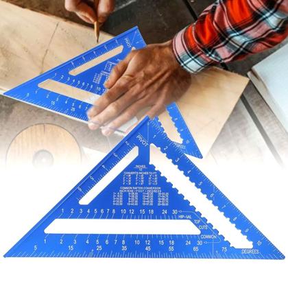 Imagem de Esquadro Rápido Triangular Régua E Transferidor 12 Polegadas