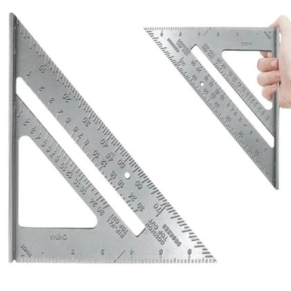 Imagem de Esquadro Triangular Alumínio Profissional 7 Polegadas Marcenaria