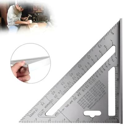 Imagem de Esquadro Triangular Alumínio Profissional 7 Polegadas Marcenaria - NoBrand