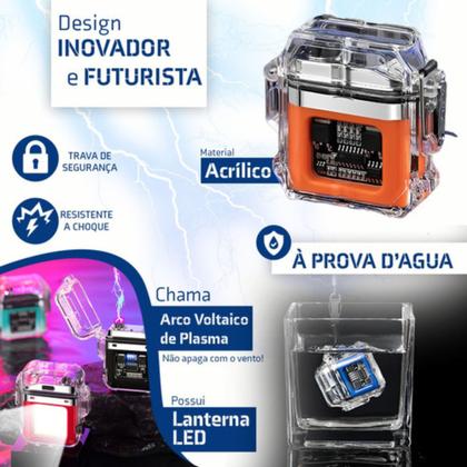 Imagem de Esqueiro Acendedor De Plasmas Isqueiro Portátil Eletrônico Recarregável Usb a prova d'água HX7750
