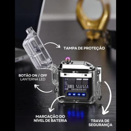 Imagem de Esqueiro Acendedor De Plasmas Isqueiro Portátil Eletrônico Recarregável Usb a prova d'água HX7750