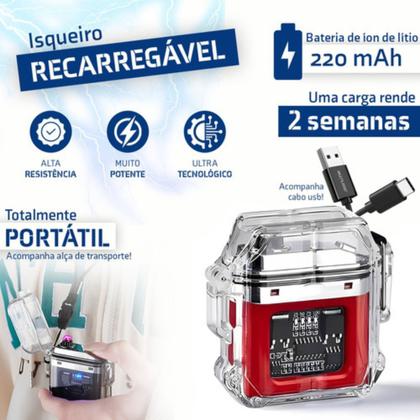 Imagem de Esqueiro Acendedor De Plasmas Isqueiro Portátil Eletrônico Recarregável Usb a prova d'água HX7750