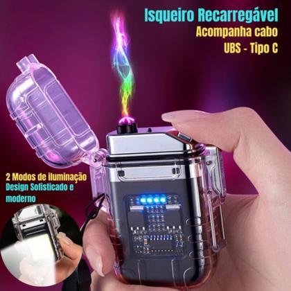 Imagem de Esqueiro Acendedor De Plasmas Isqueiro Portátil Eletrônico Recarregável Usb a prova d'água HX7750