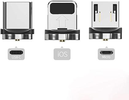 Imagem de Essager Cabo magnético giratório de 540 graus, cabo magnético redondo 3 em 1, cabo magnético dobrável