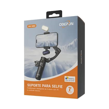 Imagem de Estabilizador Celular Gimbal Tripé 3 Eixos Reconhecimento Facial IA Oberon OR-1682
