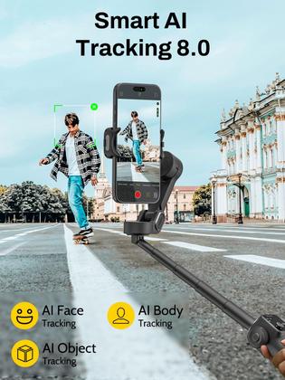 Imagem de Estabilizador de cardan AOCHUAN de 3 eixos para iPhone e Android Smart V8