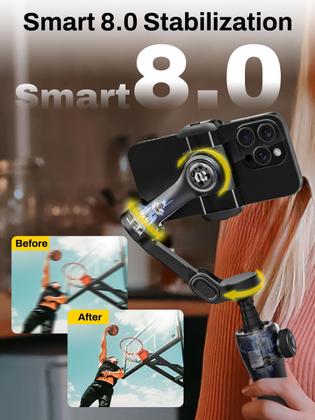 Imagem de Estabilizador de cardan AOCHUAN de 3 eixos para iPhone e Android Smart V8