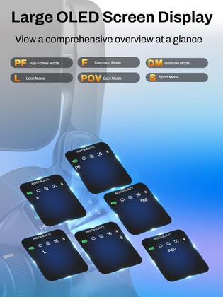Imagem de Estabilizador de cardan AOCHUAN de 3 eixos para iPhone e Android Smart V8