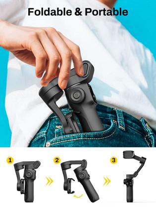 Imagem de Estabilizador de cardan AOCHUAN de 3 eixos para iPhone e Android Smart V8