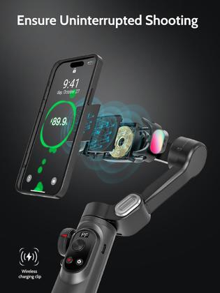 Imagem de Estabilizador de Cardan AOCHUAN Smart X Pro com Luz de Preenchimento RGB