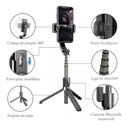 Imagem de Estabilizador De Celular Automático Gimbal Bluethoot E Tripé