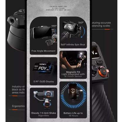 Imagem de Estabilizador Gimbal Hohem Isteady M6kit 3 Eixos Com Ia 2024 Preto
