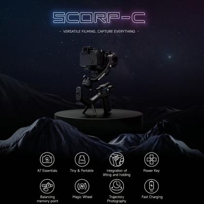 Imagem de Estabilizador Gimbal Para Câmera Profissional Sony Canon Nikon Dslr 2.5kg Feiyutech Scorp-c