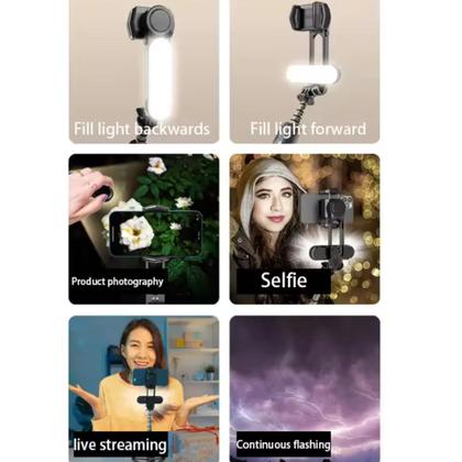 Imagem de Estabilizador Gimbal Selfie Tripé Led Autom. Bluetooth Q09