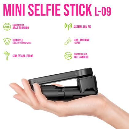 Imagem de Estabilizador Selfie Stick Tripod Tripé Wireless Botões