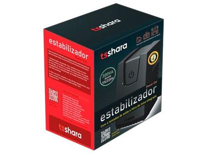 Imagem de Estabilizador TS Shara Powerest 300VA, 4 Tomadas, Saida 115V, Entrada Bivolt, Preto - 9101