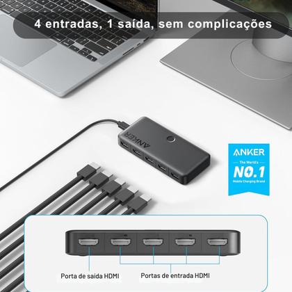 Imagem de Estação De Acoplamento Hdmi Anker A83h2 4k 60hz Com Controle