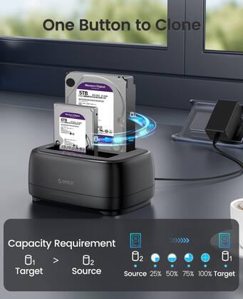 Imagem de Estação de ancoragem para disco rígido ORICO Dual Bay USB 3.0 para SATA