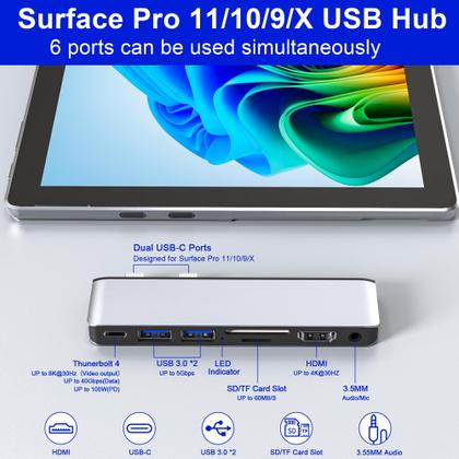 Imagem de Estação de ancoragem USB C Adapter Hub para Surface Pro 11 Suejezt
