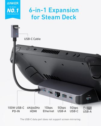 Imagem de Estação de Carregamento Anker 6 em 1 (100W) para Steam Deck e ROG Ally