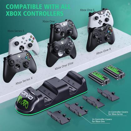 Imagem de Estação de carregamento de controle XSX com 2 pacotes de baterias recarregáveis de 1300 mAh