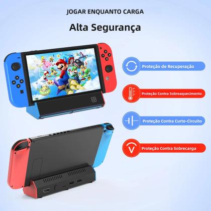 Imagem de Estação De Carregamento Portátil Nintendo Switch OLED Com HDMI 4K E Porta USB 2.0 Tipo C