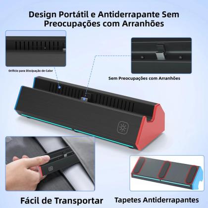 Imagem de Estação De Carregamento Portátil Nintendo Switch OLED Com HDMI 4K E Porta USB 2.0 Tipo C