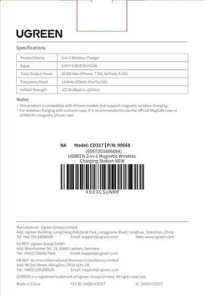 Imagem de Estação de carregamento sem fio UGREEN MagFlow para iPhone e AirPods
