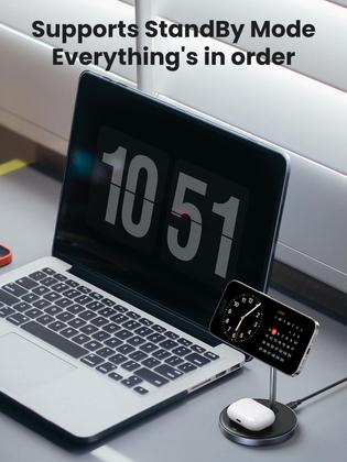 Imagem de Estação de carregamento sem fio UGREEN MagFlow para iPhone e AirPods