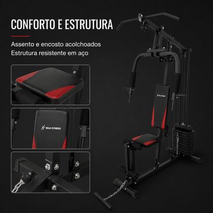 Imagem de Estação de Musculação Multifuncional 45kg Mile Fitness