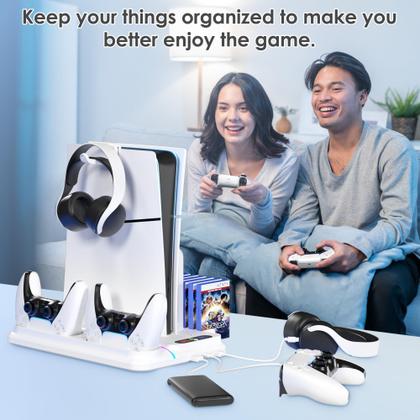 Imagem de Estação de resfriamento heclynis para PS5/PS5 Slim com carregador de controlador