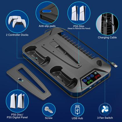 Imagem de Estação de Resfriamento para PS5 Slim com Controlador de Carregamento