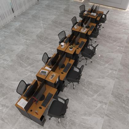 Imagem de Estação de Trabalho 10 Lugares Smart Office 10 Mesas 8 Armários Livreiro