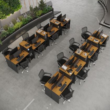 Imagem de Estação de Trabalho 16 Lugares Smart Office 16 Mesas 12 Armários Livreiro