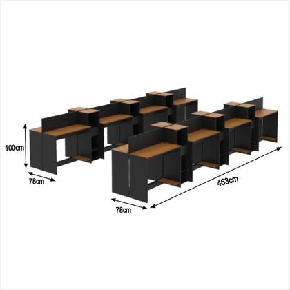 Imagem de Estação de Trabalho 16 Lugares Smart Office 16 Mesas 12 Armários Livreiro