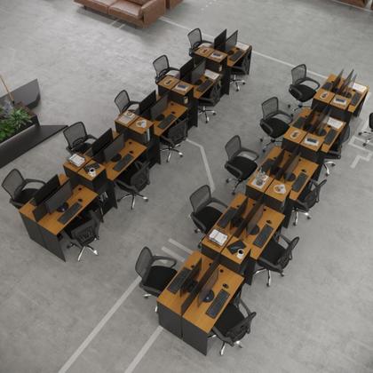Imagem de Estação de Trabalho 20 Lugares Smart Office 20 Mesas 16 Armários Livreiro