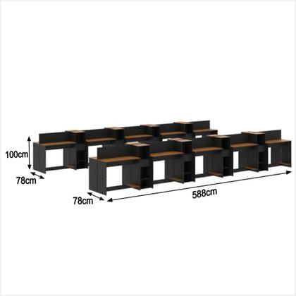 Imagem de Estação de Trabalho 20 Lugares Smart Office 20 Mesas 16 Armários Livreiro