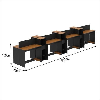 Imagem de Estação de Trabalho 8 Lugares Smart Office 8 Mesas 6 Armários Livreiro