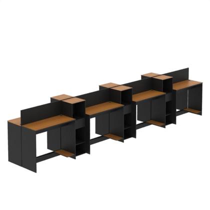 Imagem de Estação de Trabalho 8 Lugares Smart Office 8 Mesas 6 Armários Livreiro