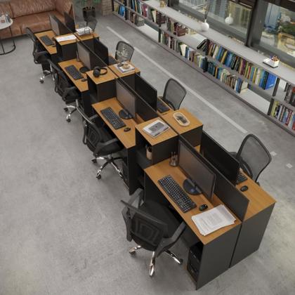 Imagem de Estação de Trabalho 8 Lugares Smart Office 8 Mesas 6 Armários Livreiro
