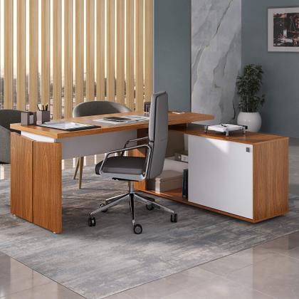 Imagem de Estação De Trabalho Com Connect Artany Cor Freijó Com Branco