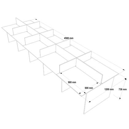 Imagem de Estação de trabalho ilha 10 Lugares 450x120cm