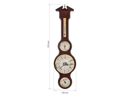 Imagem de Estacao meteorologica com relogio em madeira nobre.