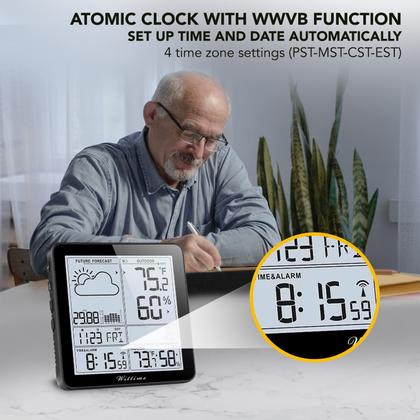 Imagem de Estação meteorológica Wittime 2180 com relógio atômico e sensor