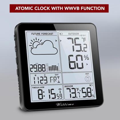 Imagem de Estação meteorológica Wittime 2180 com relógio atômico e sensor