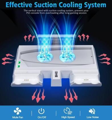 Imagem de Estação Resfriamento Vertical Ps5 C/ Carregadores Alta Veloc