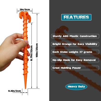 Imagem de Estacas de Tenda Hikemax Spiral - Pacote com 15 Unidades de 25cm - Pesadas e Resistentes