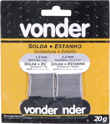 Imagem de Estanho fio 1,2mm 60x40 20g cartela - Vonder