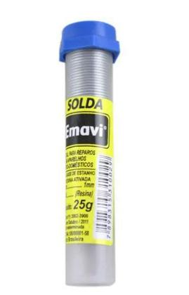 Imagem de Estanho Solda 1mm C/ Fluxo AA (Resina) Tubo Azul 25g - EMAVI