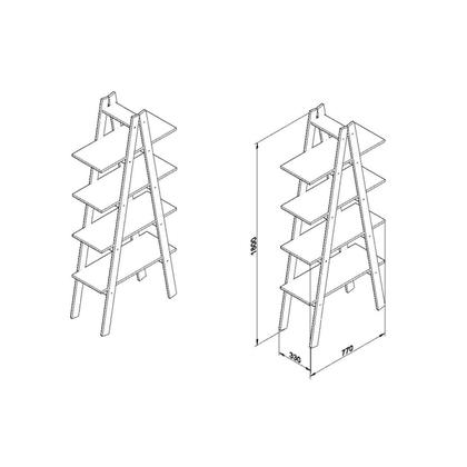 Imagem de Estante 4 Prateleiras Escada RT3048